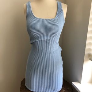 Princess Polly Blue Ribbed Dress Size S/M